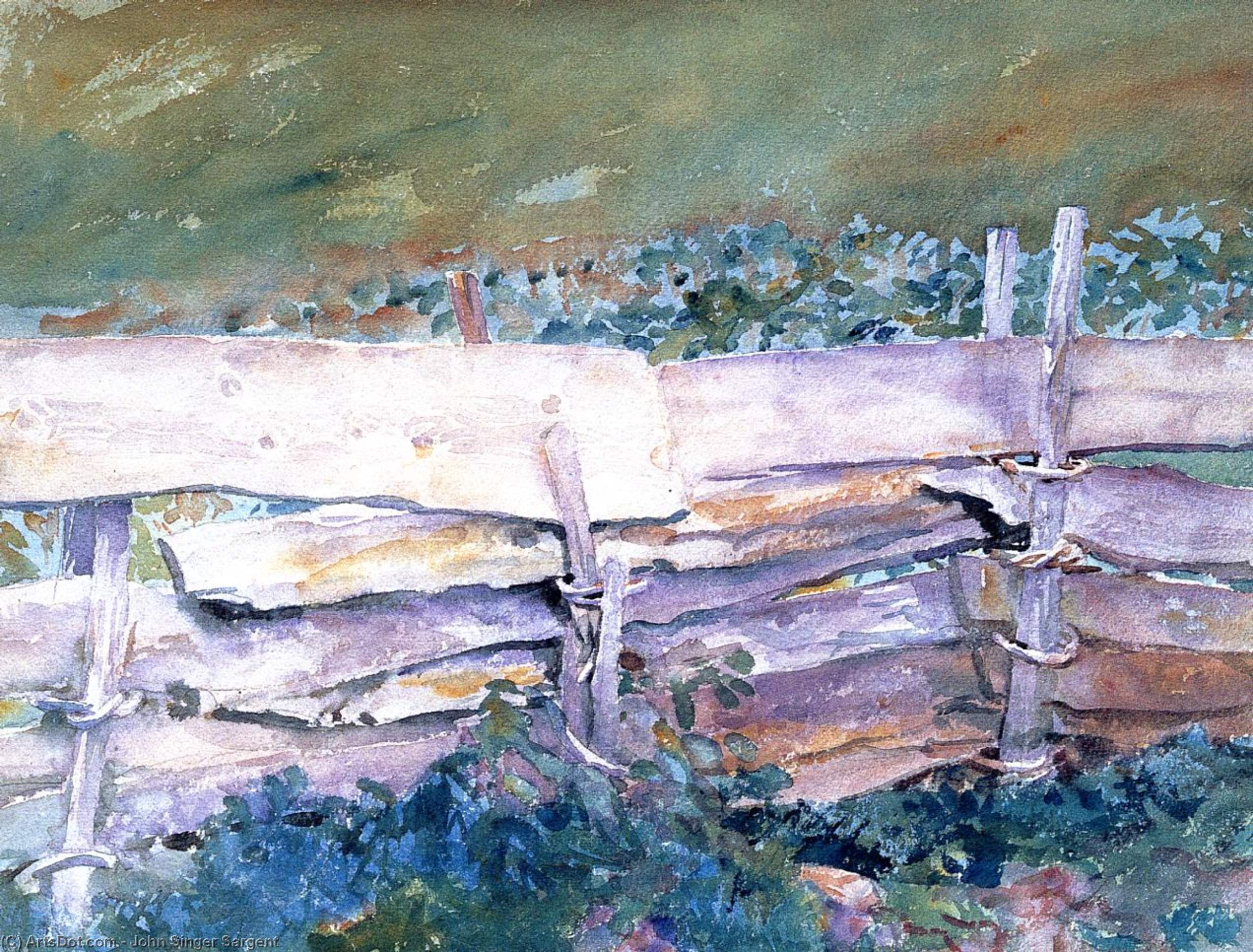 WikiOO.org - Enciklopedija dailės - Tapyba, meno kuriniai John Singer Sargent - The Fence
