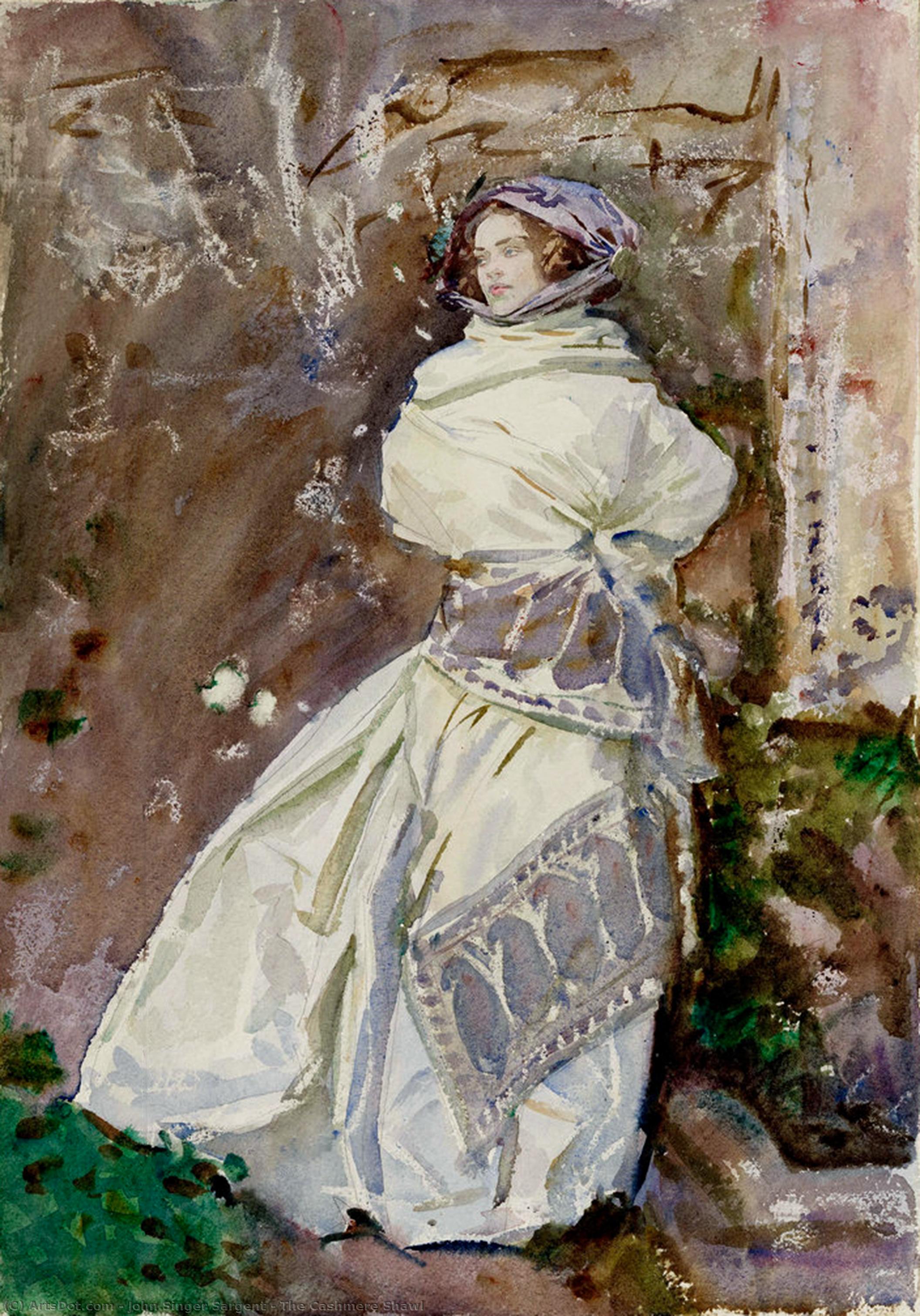 WikiOO.org - Enciclopedia of Fine Arts - Pictura, lucrări de artă John Singer Sargent - The Cashmere Shawl