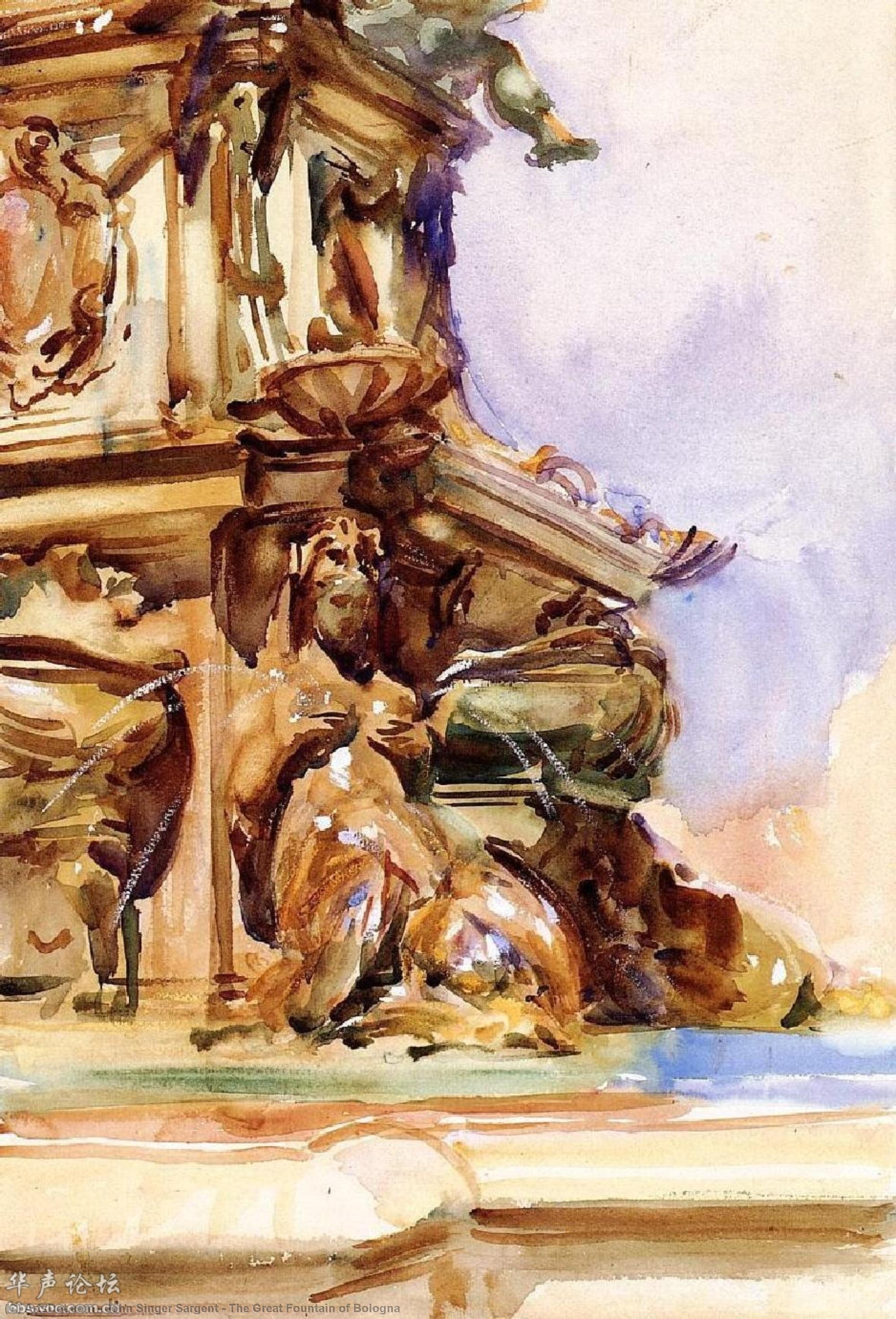 Wikioo.org - The Encyclopedia of Fine Arts - Painting, Artwork by John Singer Sargent - The Great Fountain of Bologna