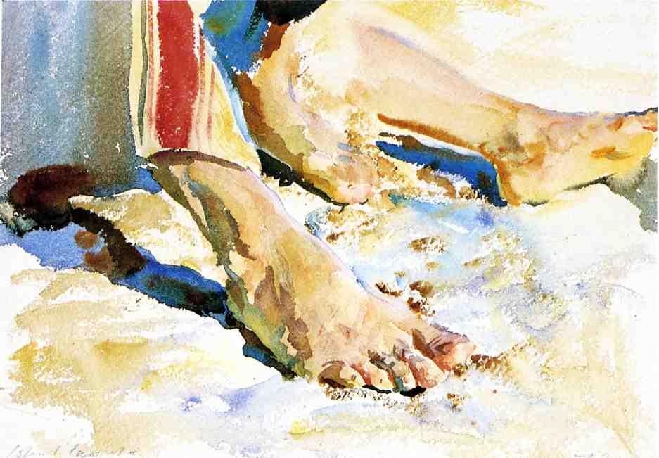 Wikioo.org - The Encyclopedia of Fine Arts - Painting, Artwork by John Singer Sargent - Feet of an Arab, Tiberias
