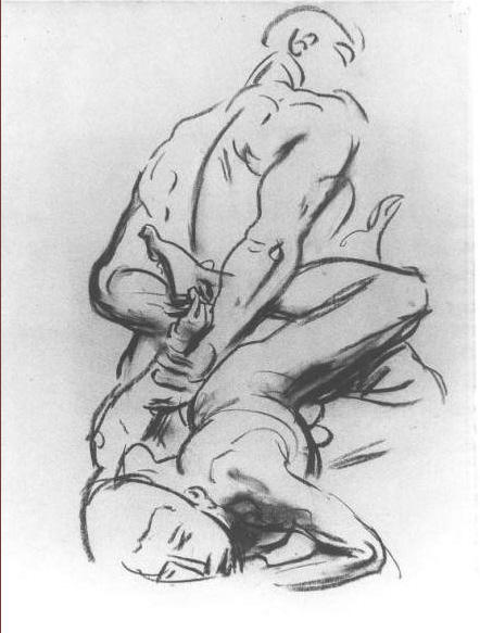 WikiOO.org - Encyclopedia of Fine Arts - Lukisan, Artwork John Singer Sargent - Study for a devil and victim in Judgement