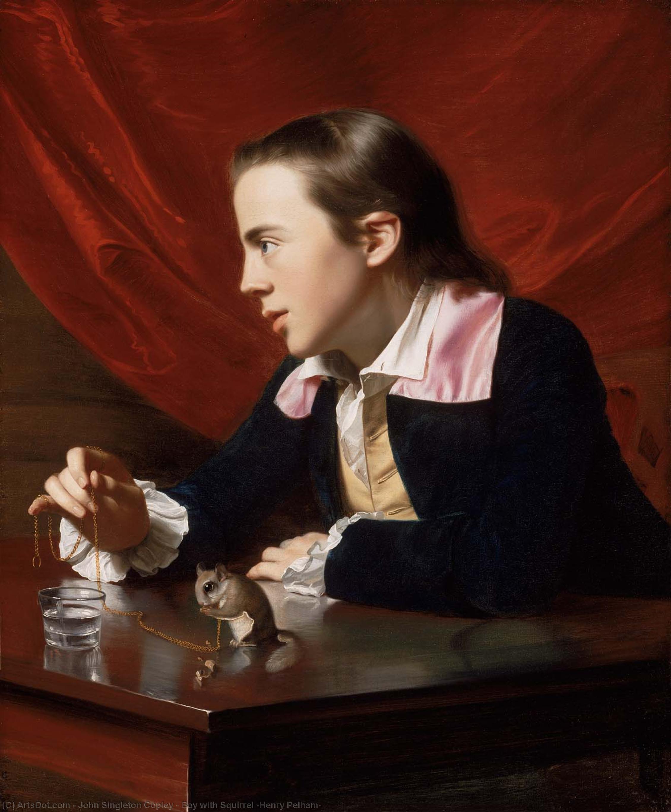 WikiOO.org - אנציקלופדיה לאמנויות יפות - ציור, יצירות אמנות John Singleton Copley - Boy with Squirrel (Henry Pelham)