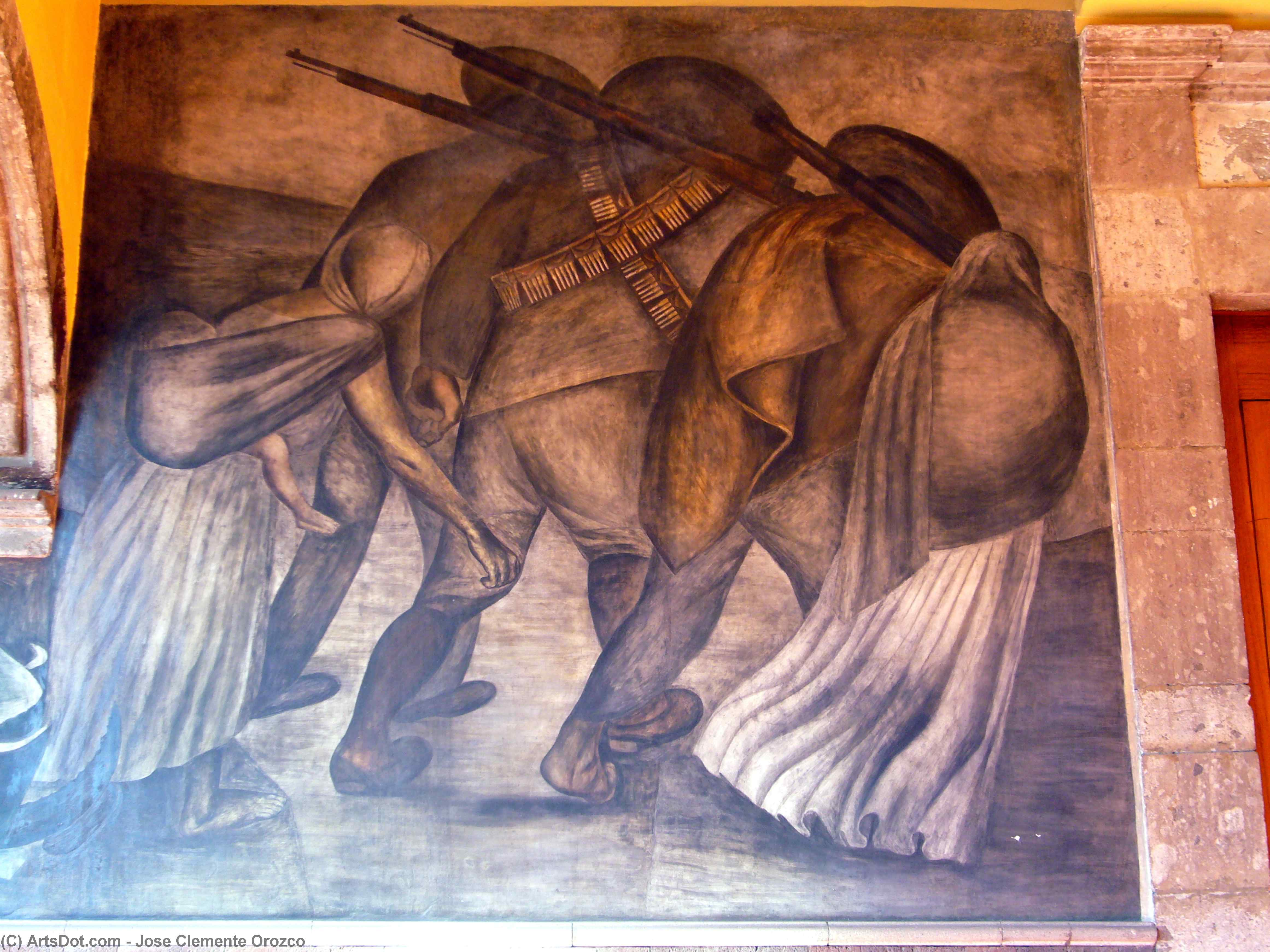 Wikioo.org - The Encyclopedia of Fine Arts - Painting, Artwork by Jose Clemente Orozco - Revolutionaries on the march