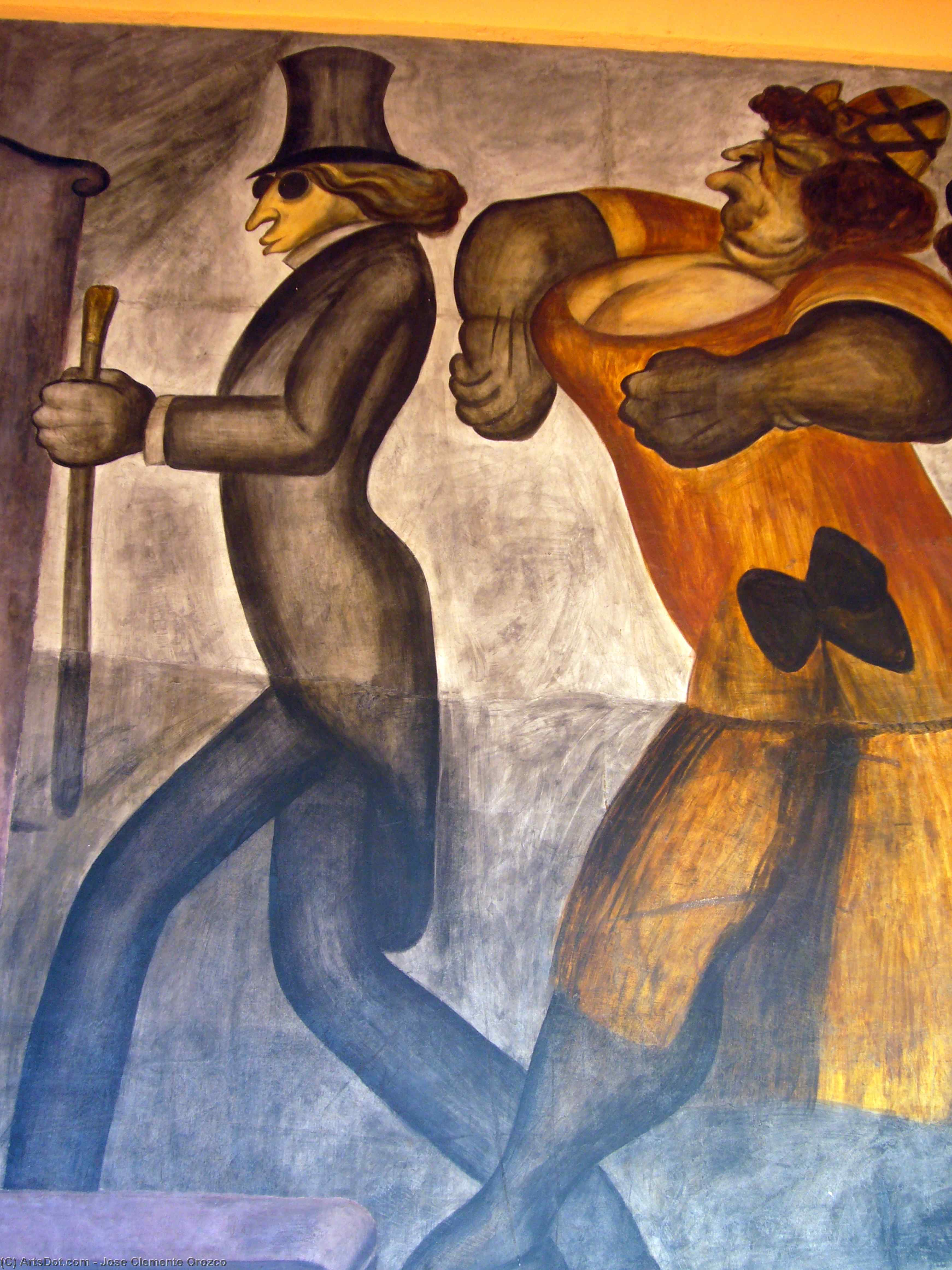 Wikioo.org - The Encyclopedia of Fine Arts - Painting, Artwork by Jose Clemente Orozco - The Rich People (detail)