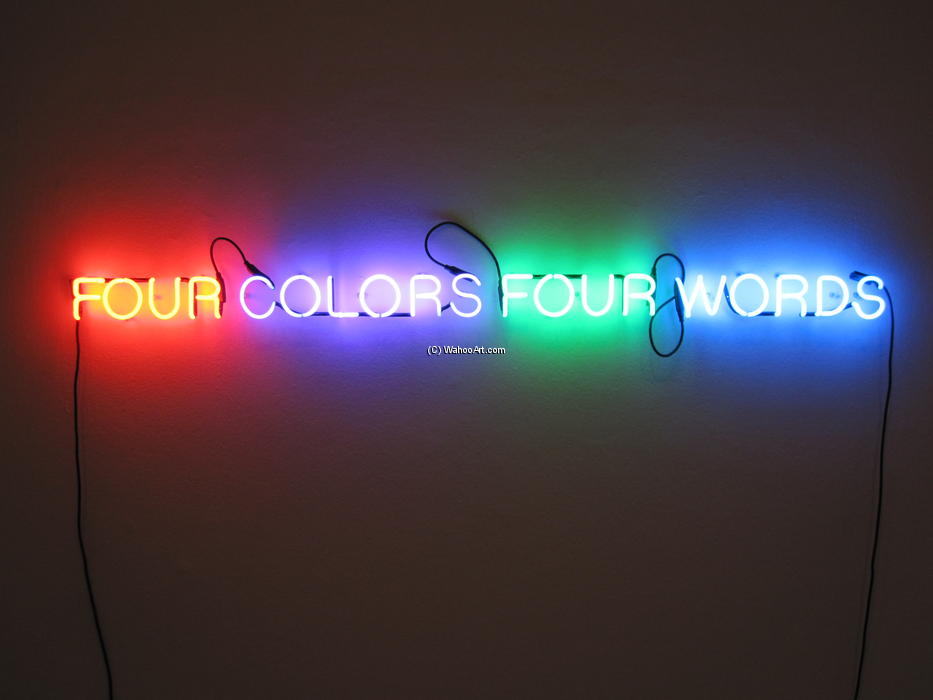 Wikoo.org - موسوعة الفنون الجميلة - اللوحة، العمل الفني Joseph Kosuth - Four Colors Four Words