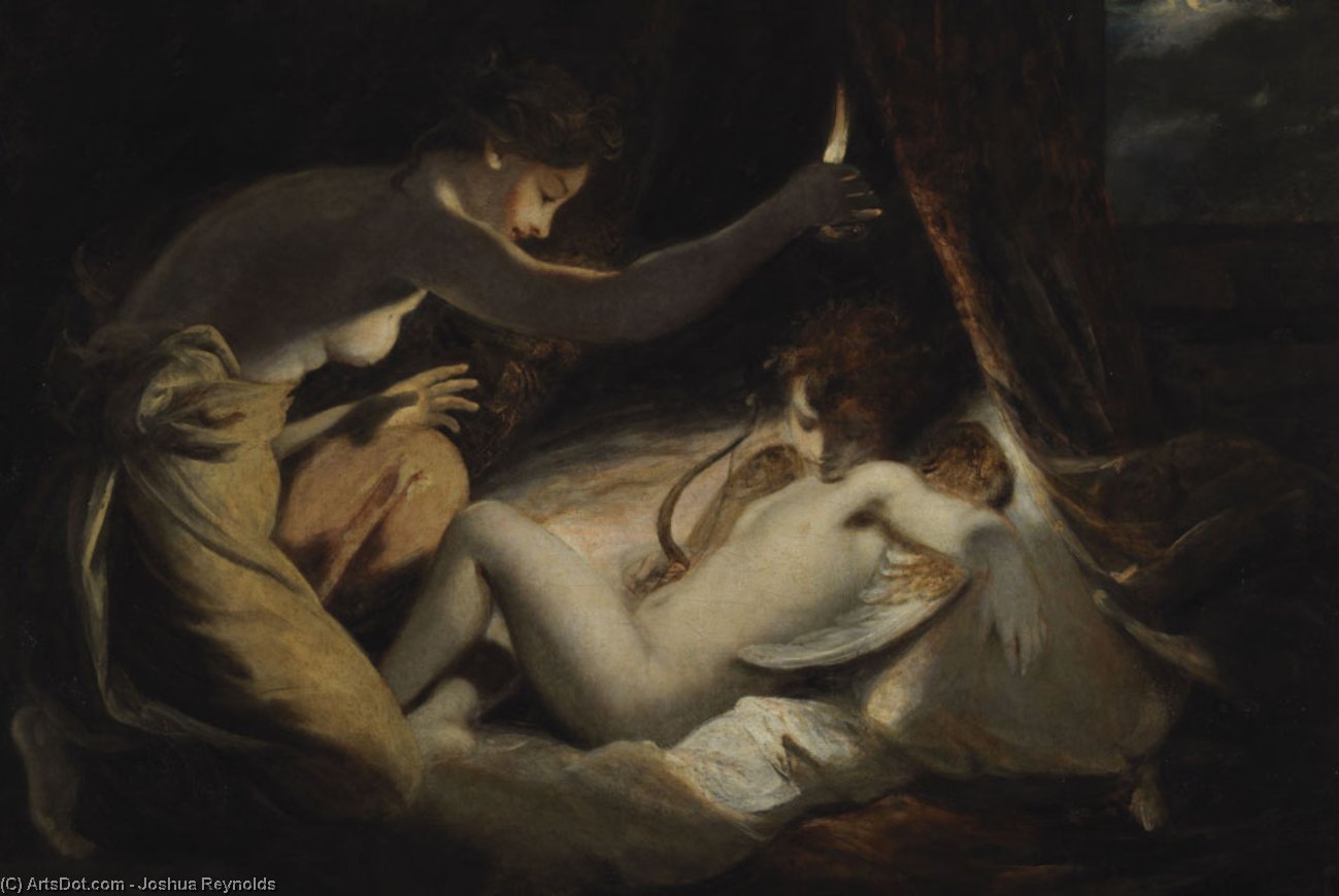 WikiOO.org - Enciklopedija dailės - Tapyba, meno kuriniai Joshua Reynolds - Cupid and Psyche