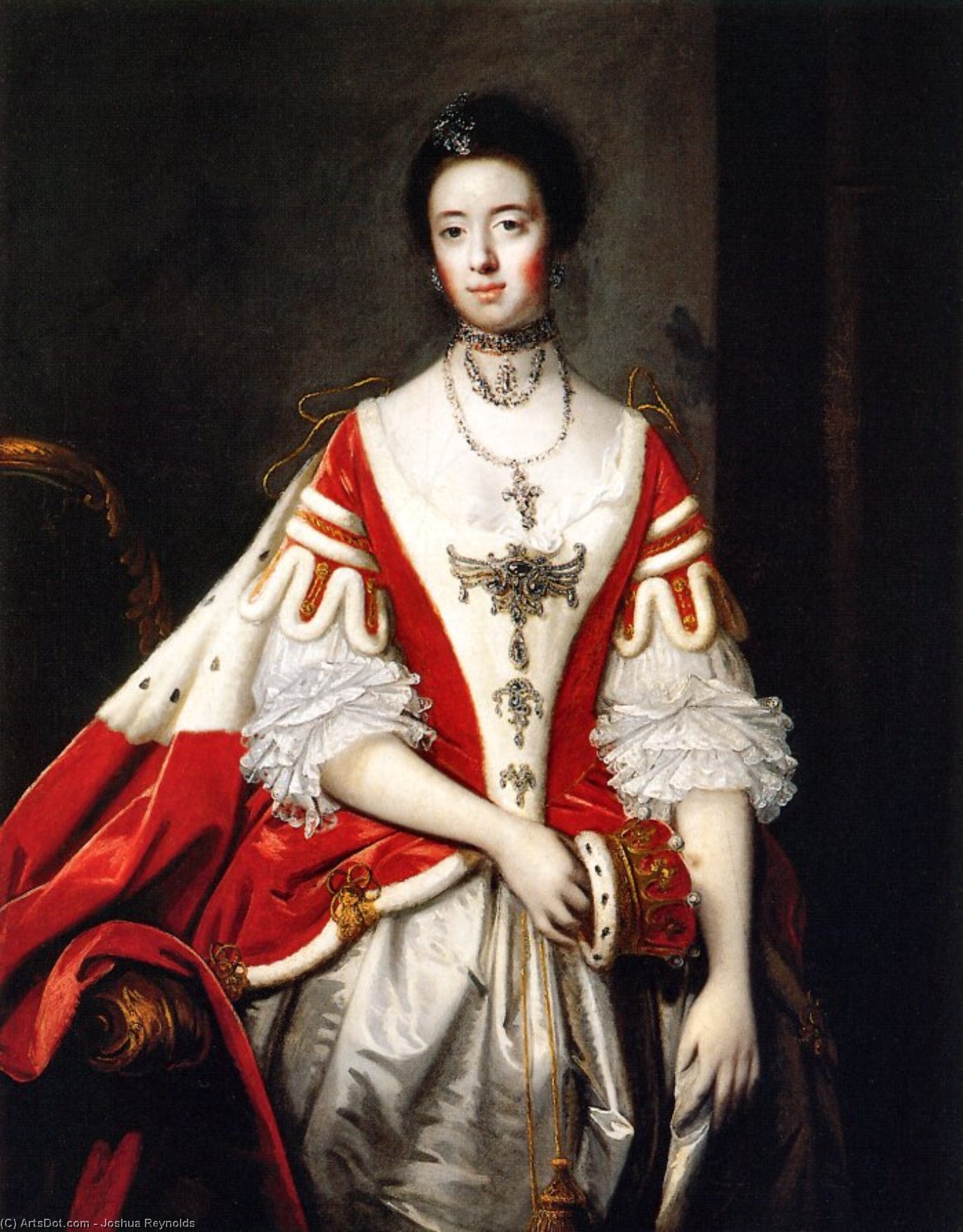 WikiOO.org - Encyclopedia of Fine Arts - Maleri, Artwork Joshua Reynolds - The Countess of Dartmouth