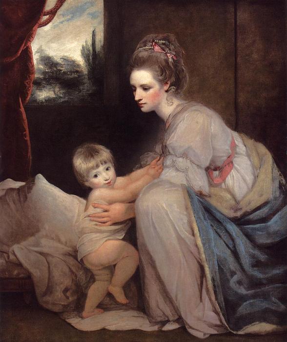Wikioo.org – La Enciclopedia de las Bellas Artes - Pintura, Obras de arte de Joshua Reynolds - Señorita . william beresford y su hijo john , más tarde lord decies