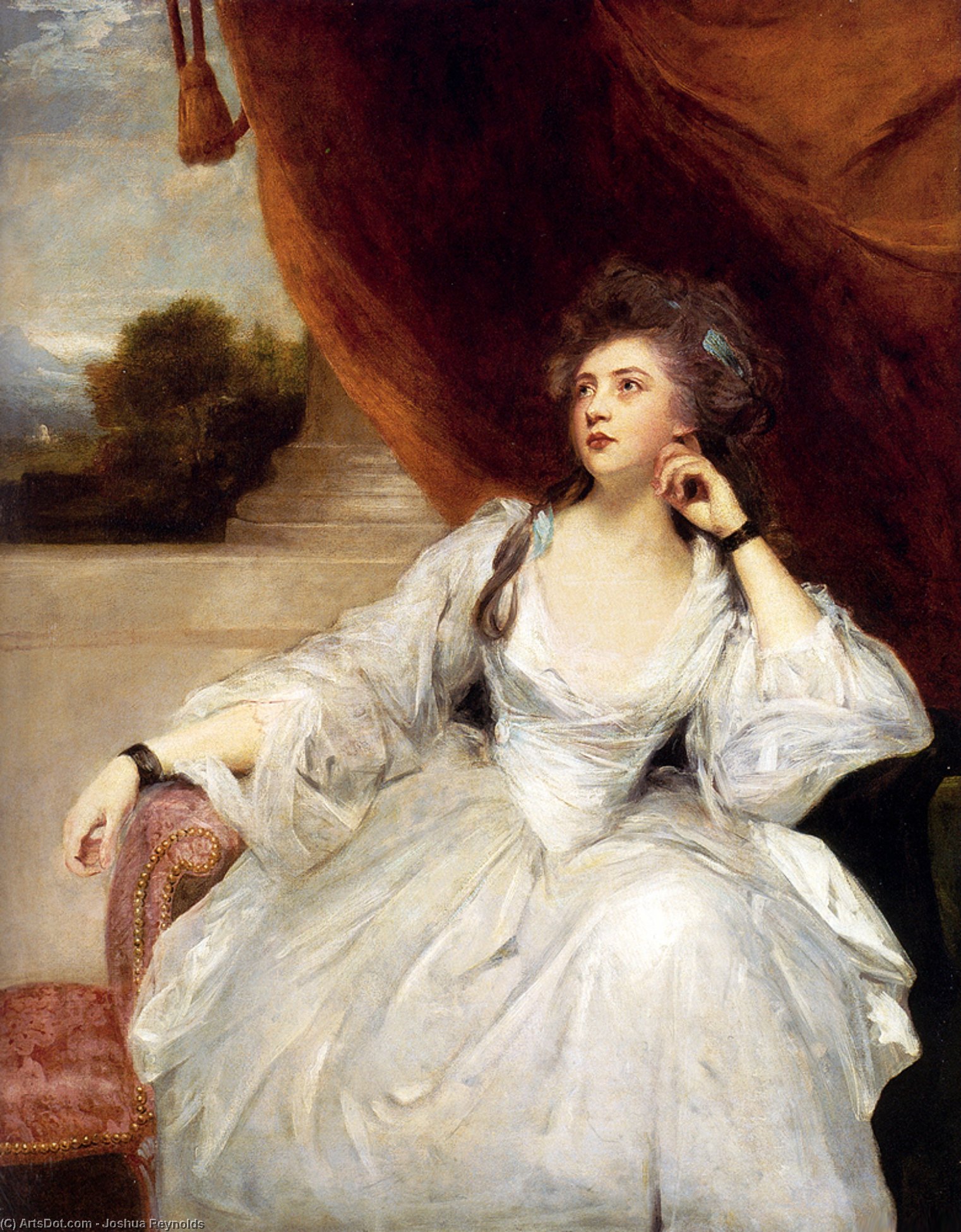 Wikioo.org - The Encyclopedia of Fine Arts - Painting, Artwork by Joshua Reynolds - Portrait of Mrs. Stanhope
