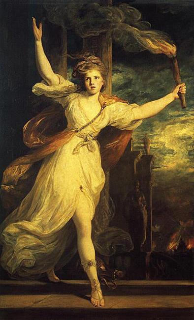 Wikioo.org - The Encyclopedia of Fine Arts - Painting, Artwork by Joshua Reynolds - Thais of Ahens with Tourch