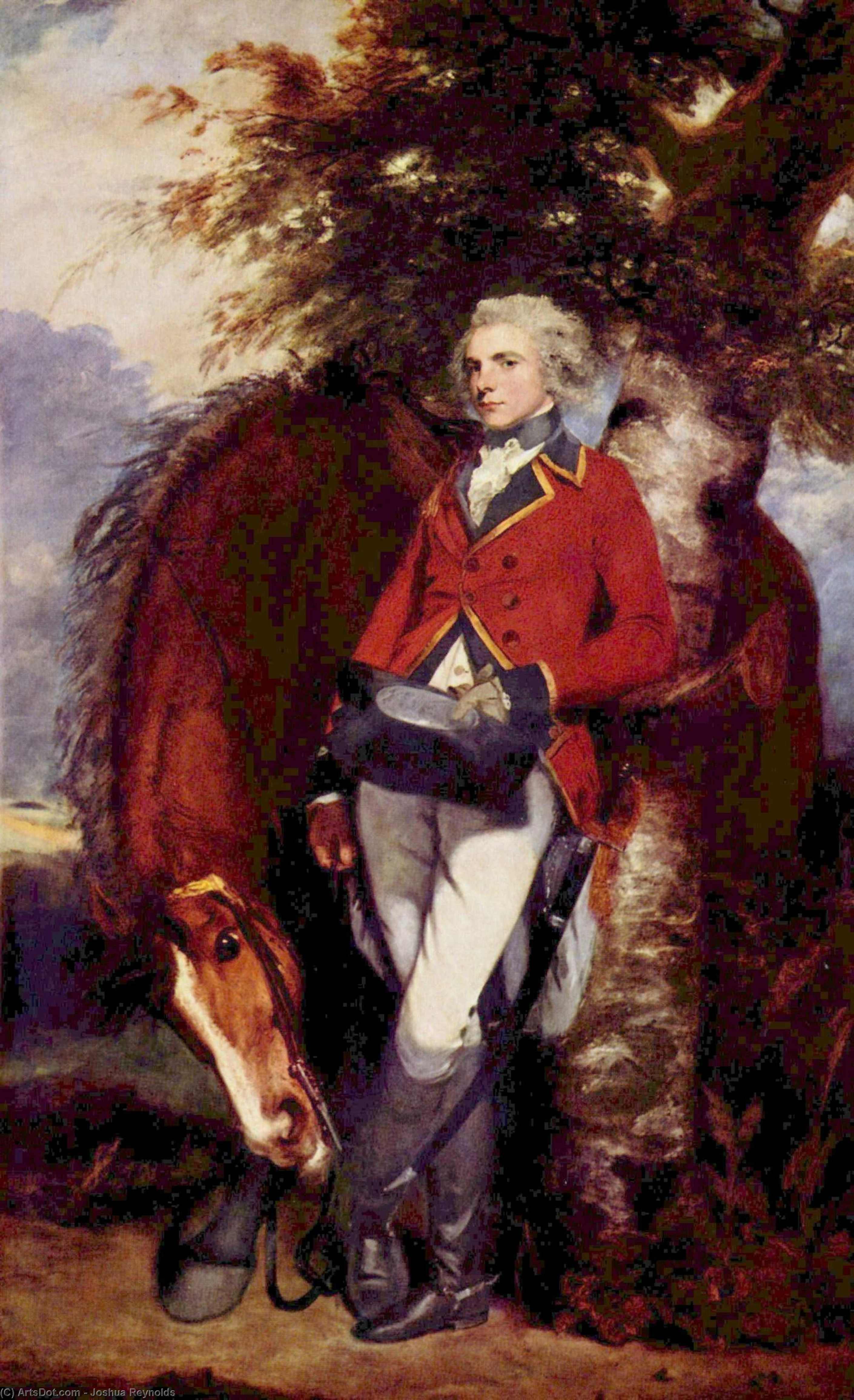 Wikioo.org – L'Encyclopédie des Beaux Arts - Peinture, Oeuvre de Joshua Reynolds - colonel george k . H . Coussmaker , Grenadier Gardes