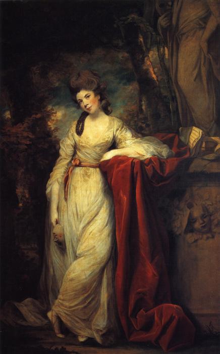 Wikoo.org - موسوعة الفنون الجميلة - اللوحة، العمل الفني Joshua Reynolds - Portrait of Mrs. Abington, British Actress