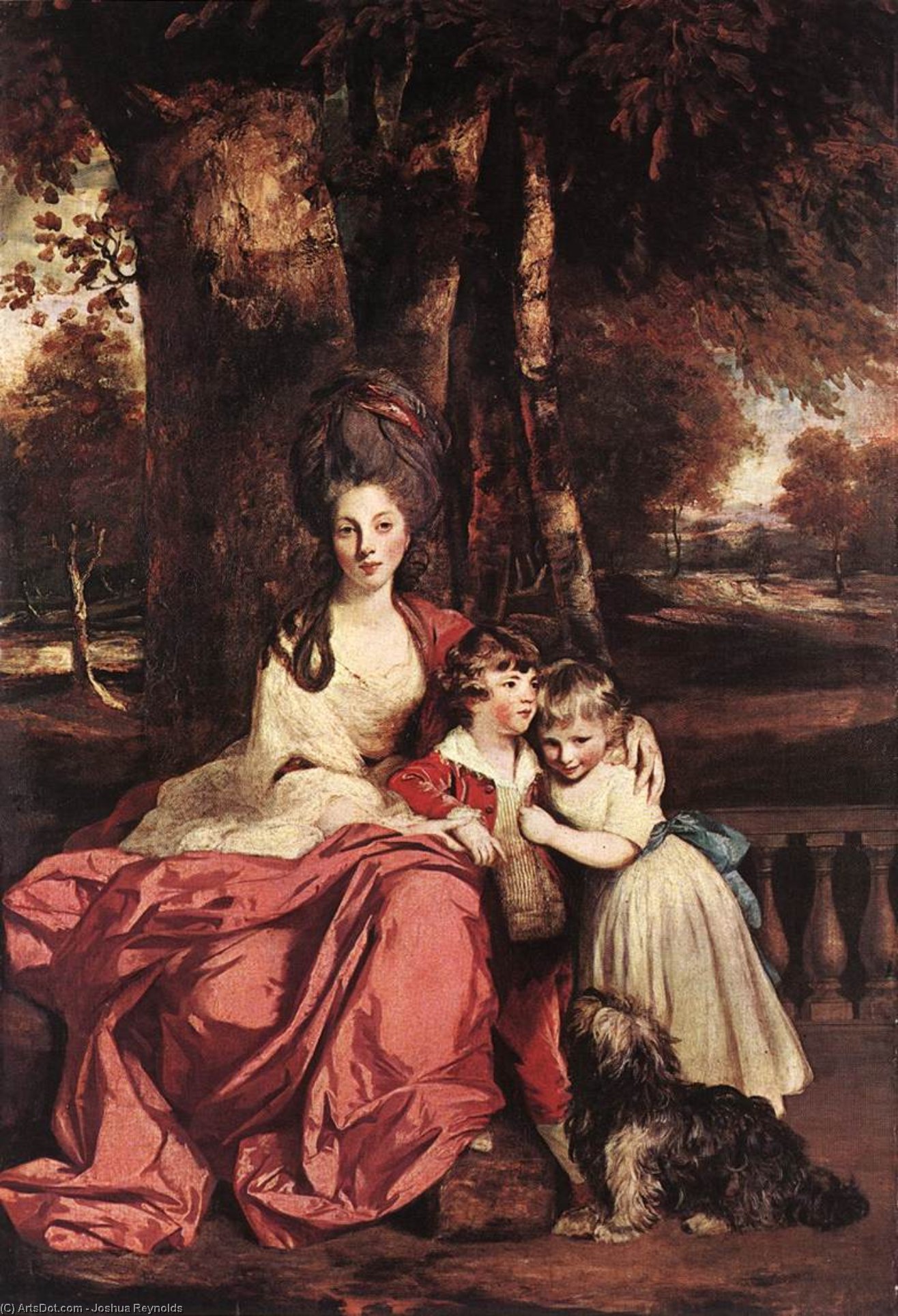 Wikioo.org - The Encyclopedia of Fine Arts - Painting, Artwork by Joshua Reynolds - Lady Delm and her Children