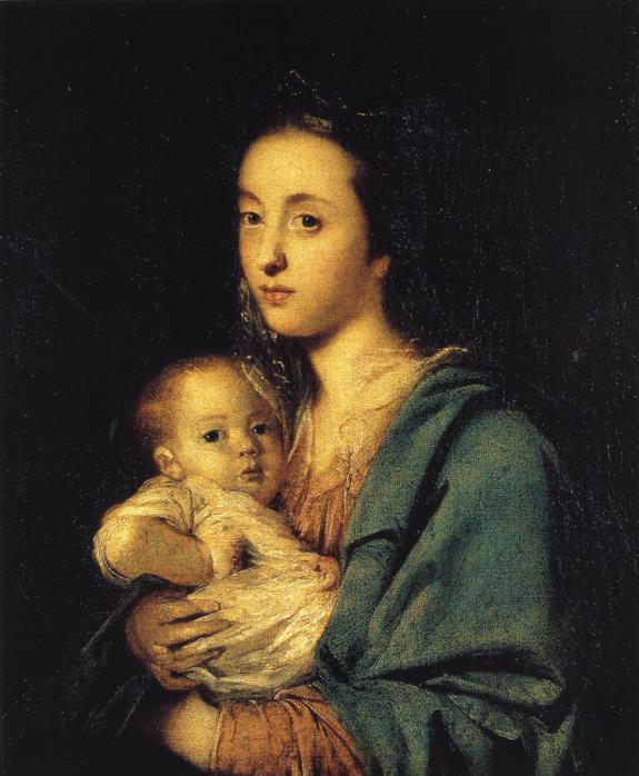 Wikioo.org - The Encyclopedia of Fine Arts - Painting, Artwork by Joshua Reynolds - Mrs. Joseph Martin and her Son Charles