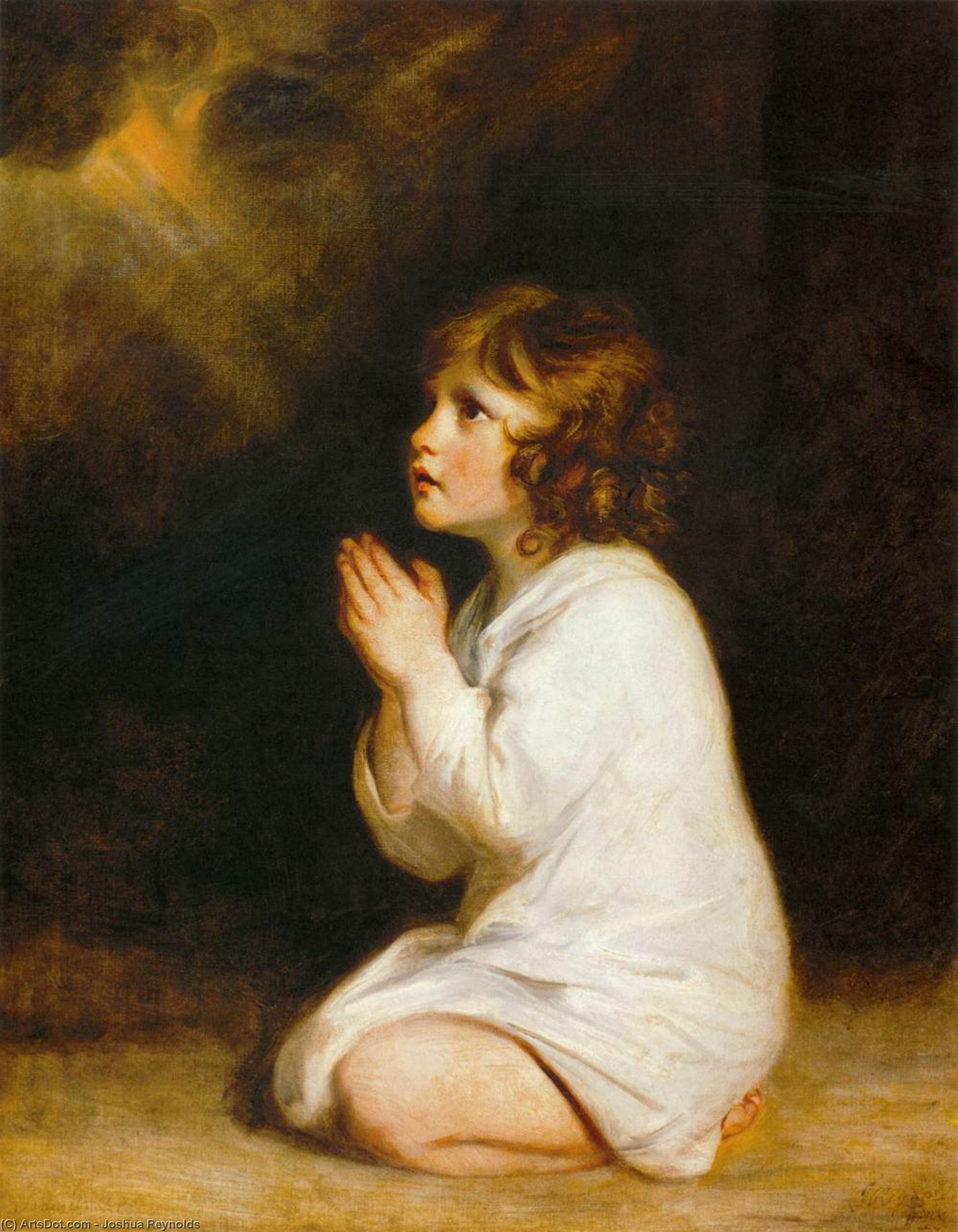 Wikoo.org - موسوعة الفنون الجميلة - اللوحة، العمل الفني Joshua Reynolds - The Infant Samuel