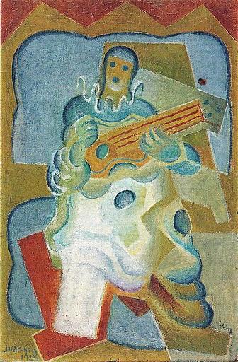 Wikioo.org – La Enciclopedia de las Bellas Artes - Pintura, Obras de arte de Juan Gris - Pierrot de juego guitarra