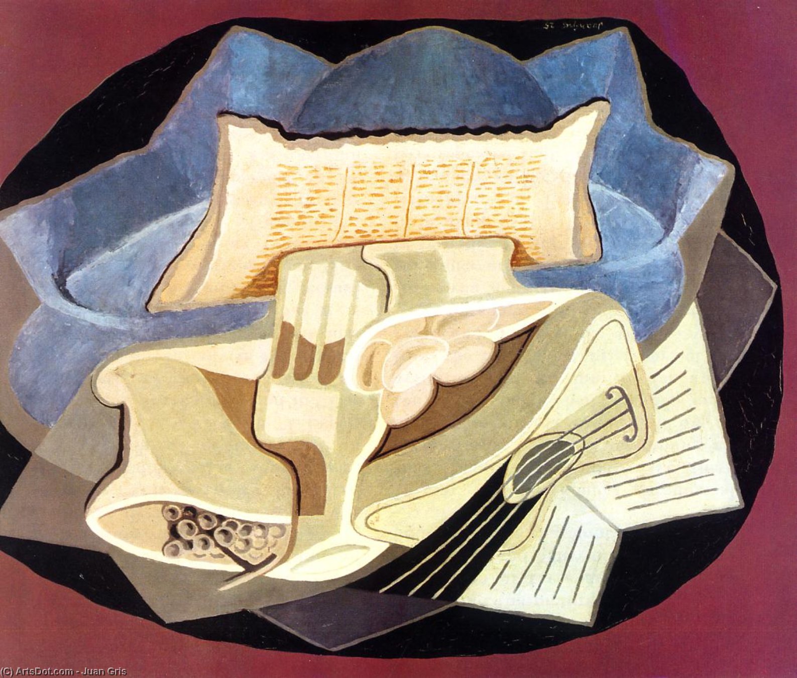 Wikioo.org - The Encyclopedia of Fine Arts - Painting, Artwork by Juan Gris - The Blue Cloth
