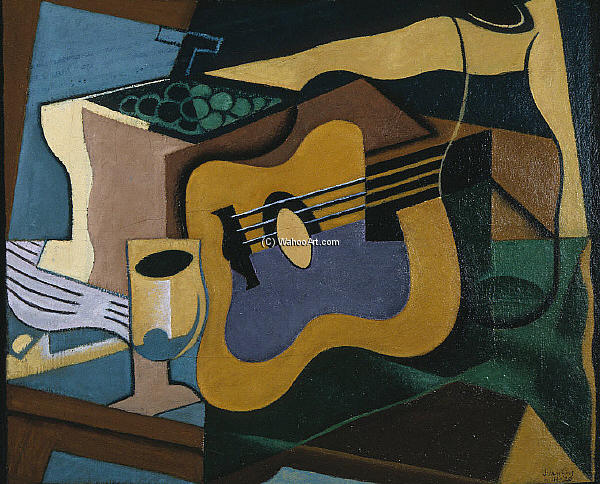 WikiOO.org - Encyclopedia of Fine Arts - Schilderen, Artwork Juan Gris - Still Life with Guitar