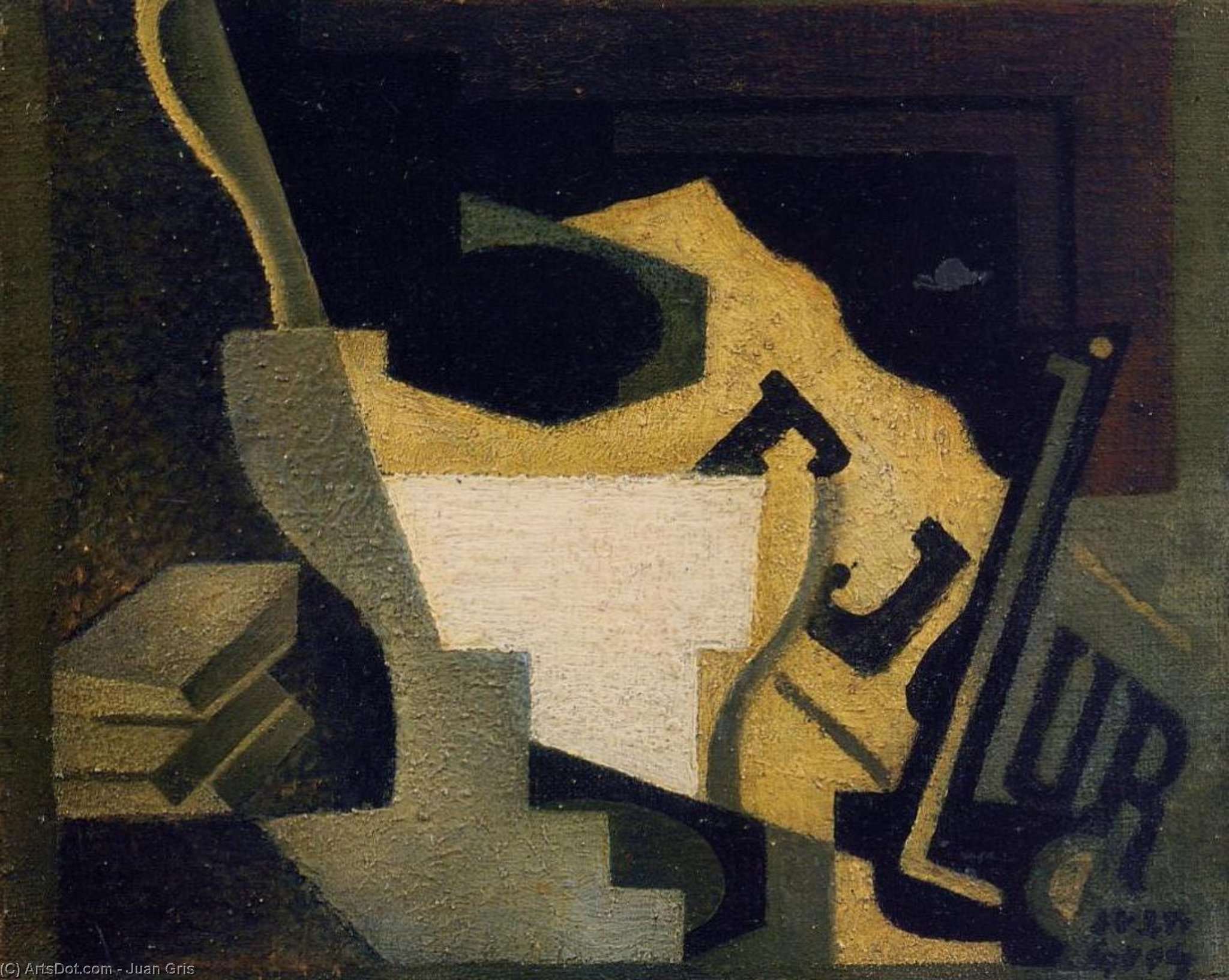 Wikioo.org - The Encyclopedia of Fine Arts - Painting, Artwork by Juan Gris - Still Life with Newspaper