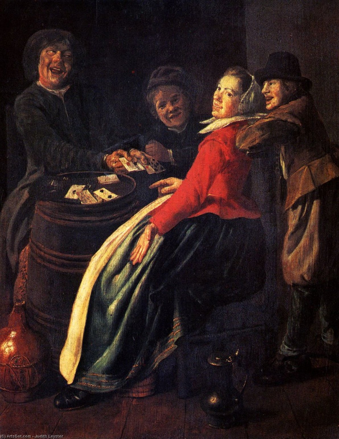 Wikioo.org - The Encyclopedia of Fine Arts - Painting, Artwork by Judith Leyster - A Game of Cards