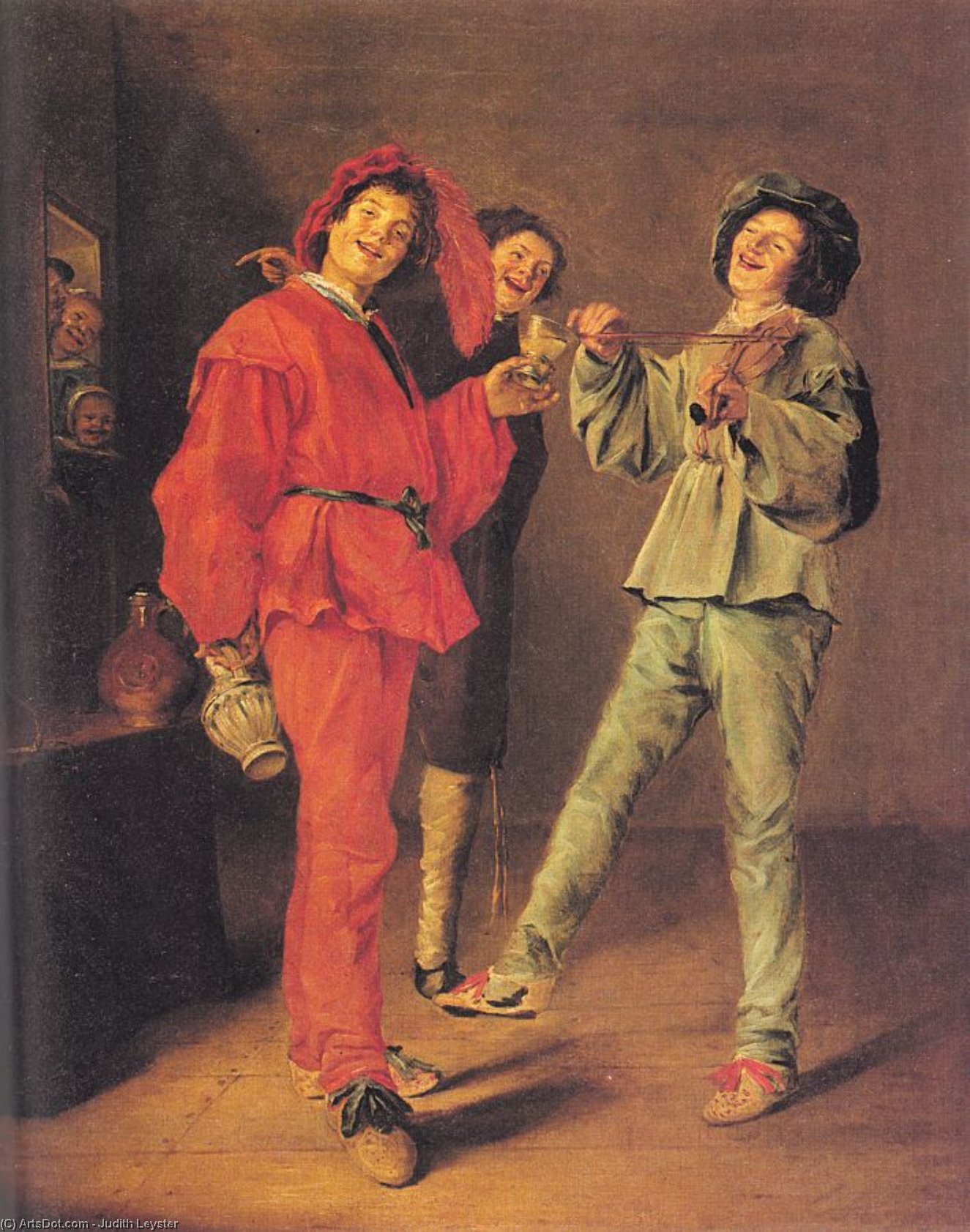 Wikioo.org - The Encyclopedia of Fine Arts - Painting, Artwork by Judith Leyster - Three Boys Merry-making