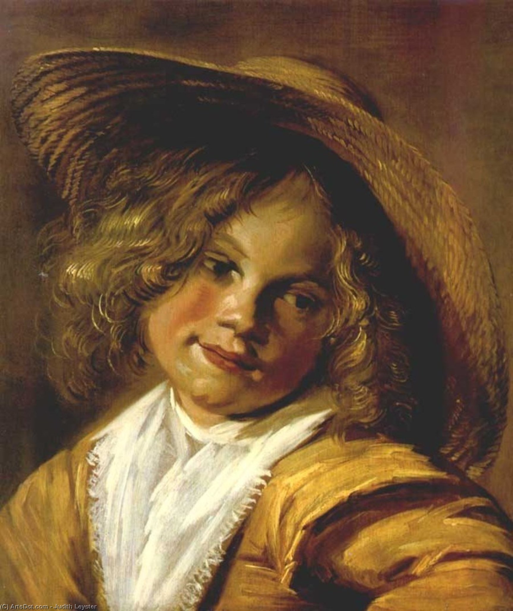 Wikioo.org – L'Enciclopedia delle Belle Arti - Pittura, Opere di Judith Leyster - ragazza con un paglia  cappello