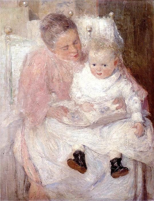Wikioo.org - The Encyclopedia of Fine Arts - Painting, Artwork by Julian Alden Weir - Mother and Child