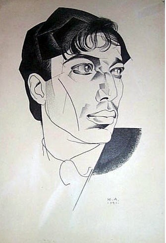 WikiOO.org - Енциклопедия за изящни изкуства - Живопис, Произведения на изкуството Jury Annenkov - Portrait of poet Boris Pasternak