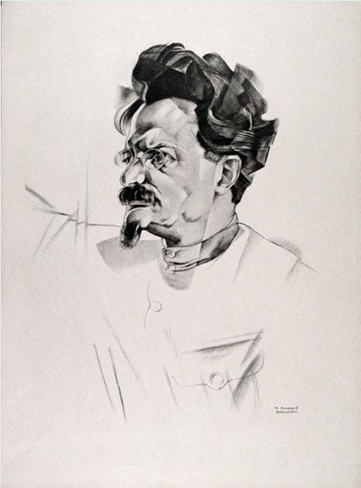 Wikioo.org - The Encyclopedia of Fine Arts - Painting, Artwork by Jury Annenkov - Portrait of Trotsky