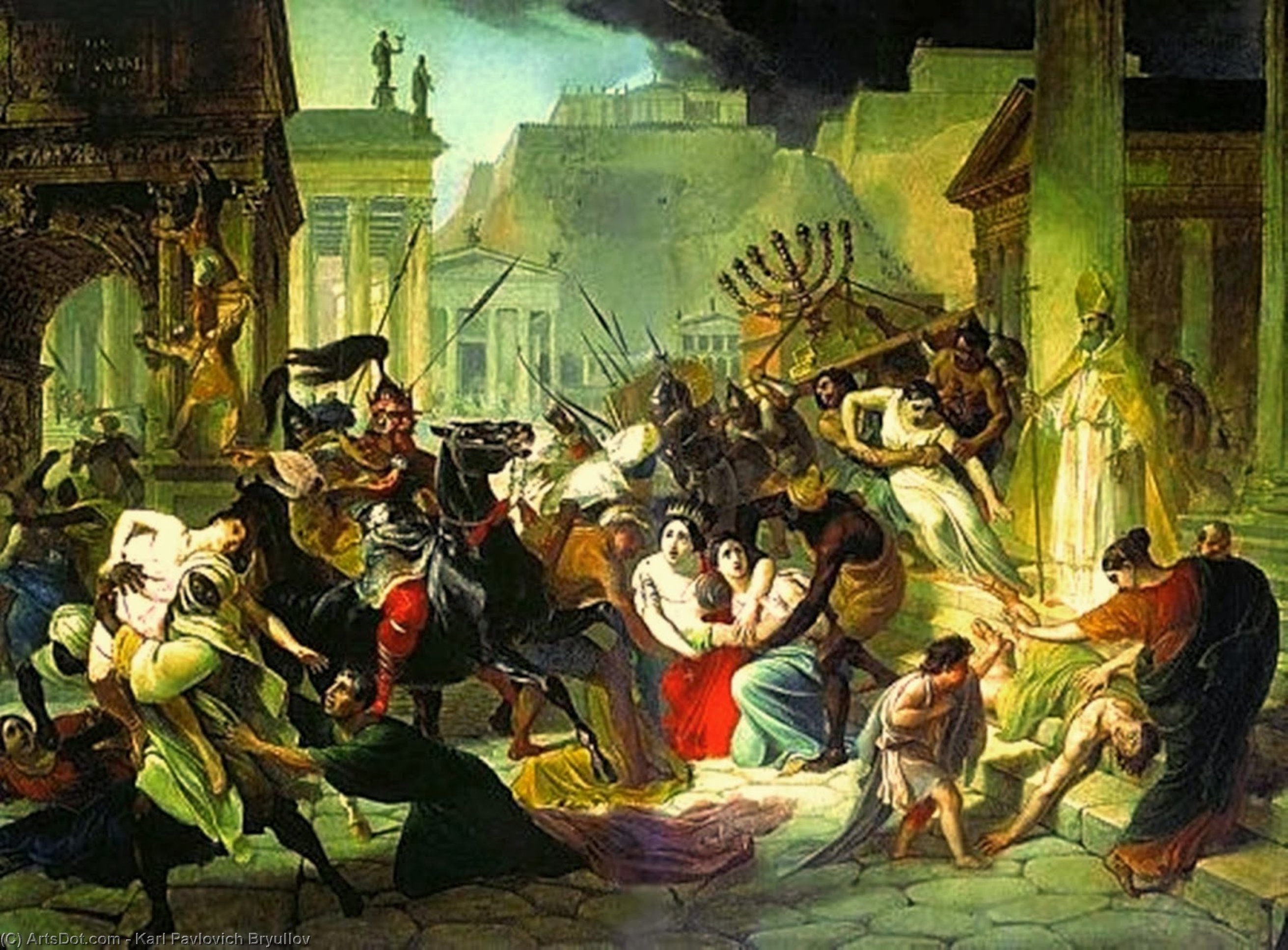Wikioo.org - The Encyclopedia of Fine Arts - Painting, Artwork by Karl Pavlovich Bryullov - Genserich's Invasion of Rome