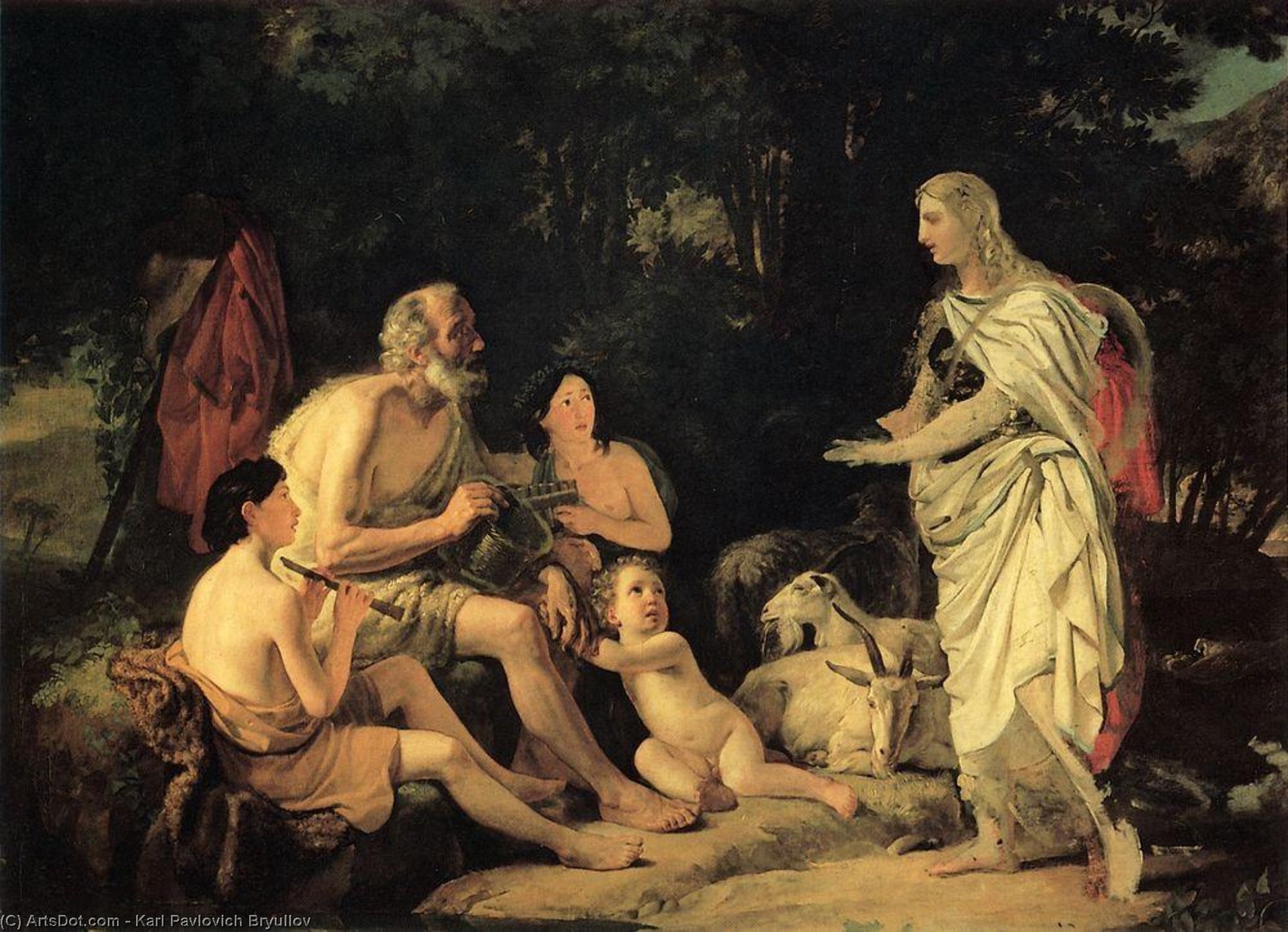 WikiOO.org - Enciklopedija dailės - Tapyba, meno kuriniai Karl Pavlovich Bryullov - Erminia and the Shepherds