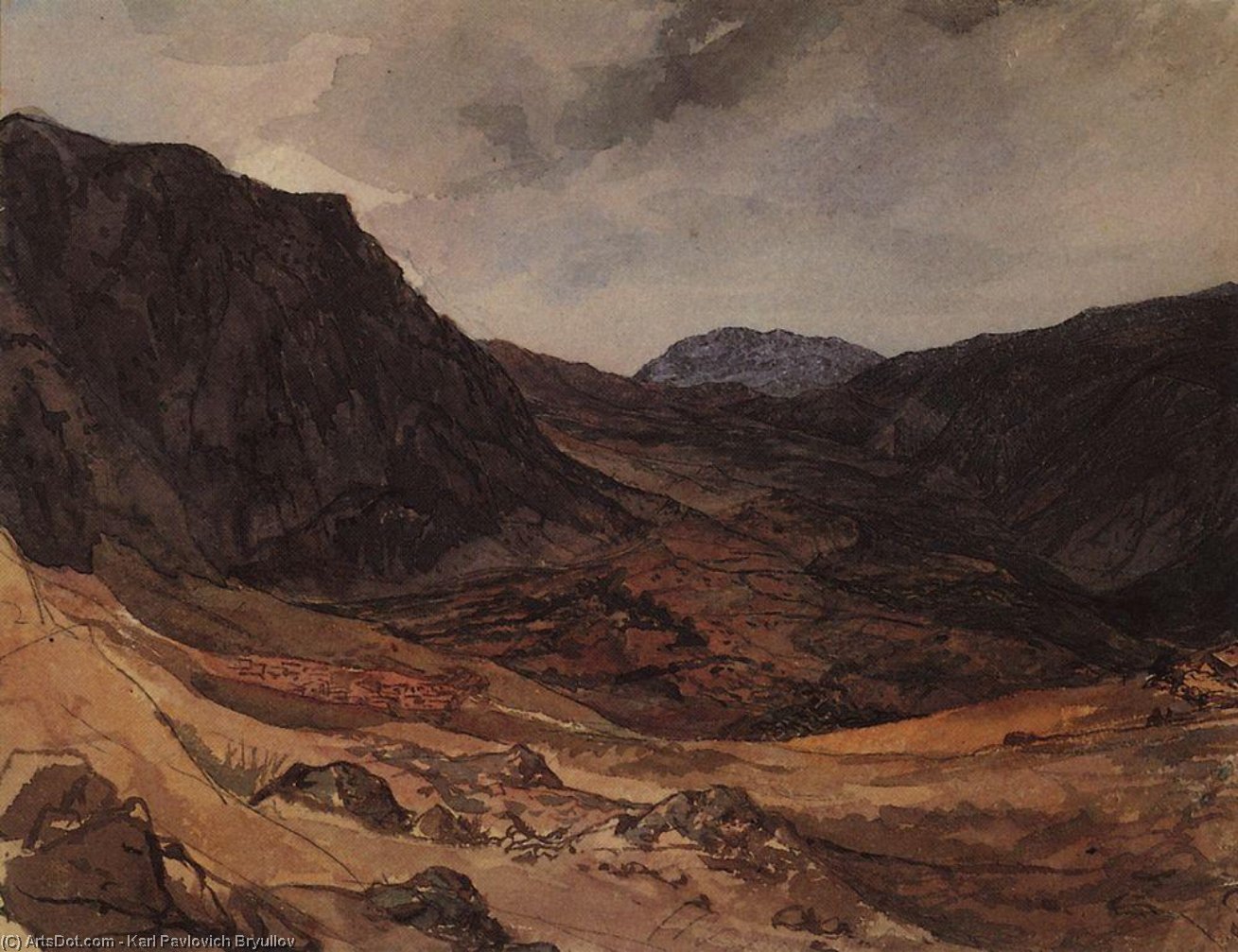 Wikioo.org - The Encyclopedia of Fine Arts - Painting, Artwork by Karl Pavlovich Bryullov - Delphi Valley