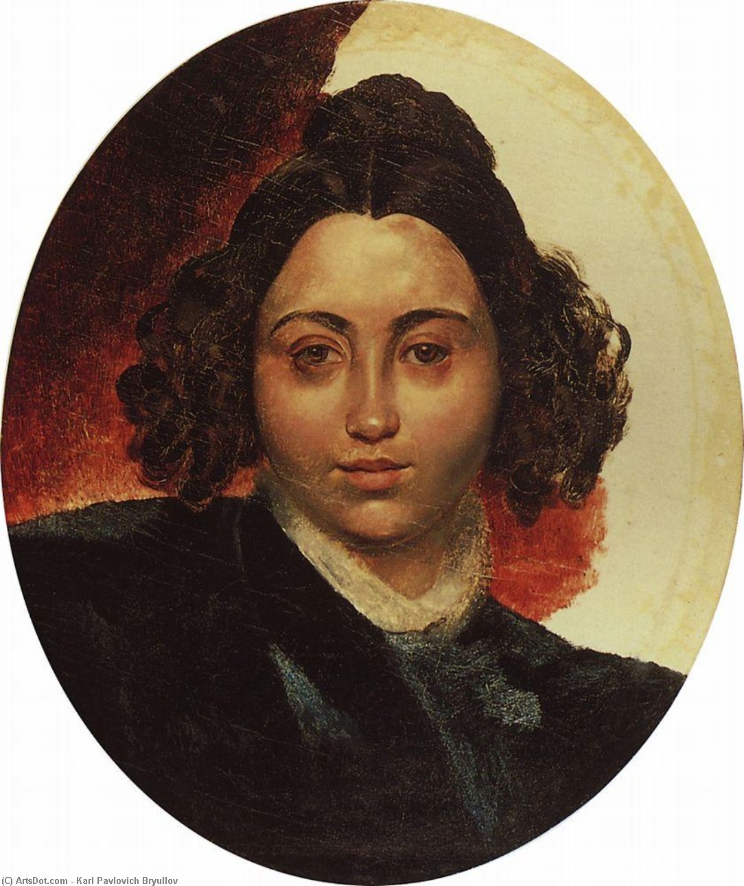 Wikioo.org - The Encyclopedia of Fine Arts - Painting, Artwork by Karl Pavlovich Bryullov - Portrait of Baroness I. I. Klodt