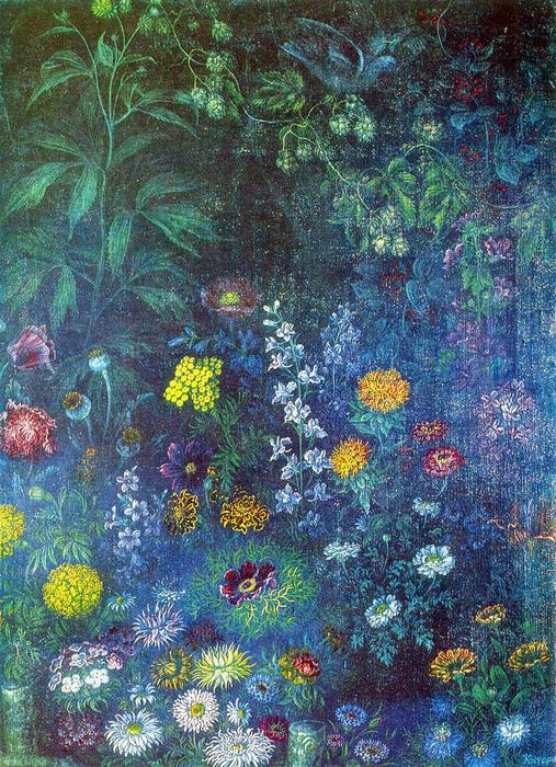 Wikioo.org – L'Encyclopédie des Beaux Arts - Peinture, Oeuvre de Kateryna Vasylivna Bilokur - fleurs la nuit