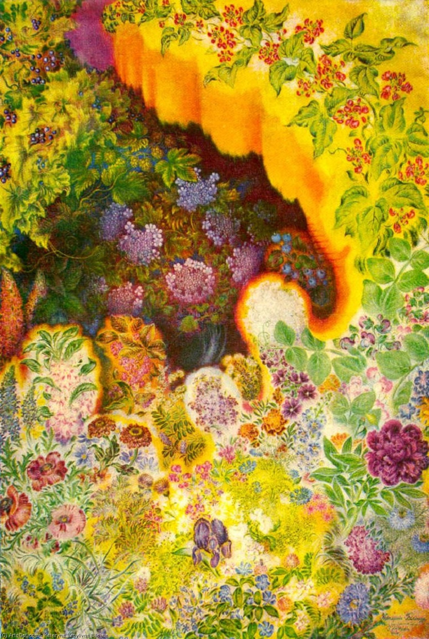 Wikioo.org - The Encyclopedia of Fine Arts - Painting, Artwork by Kateryna Vasylivna Bilokur - Decorative flowers