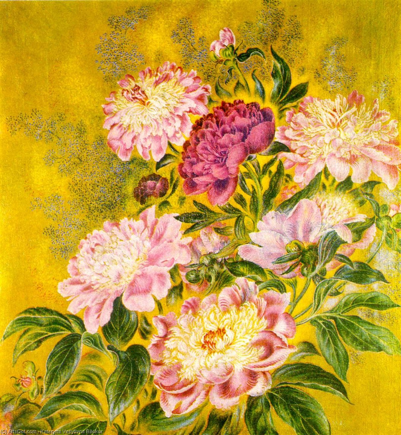 WikiOO.org - Encyclopedia of Fine Arts - Maľba, Artwork Kateryna Vasylivna Bilokur - Peonies