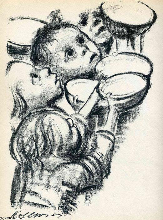 Wikioo.org – La Enciclopedia de las Bellas Artes - Pintura, Obras de arte de Kathe Kollwitz - Los niños de Alemania se mueren de hambre!