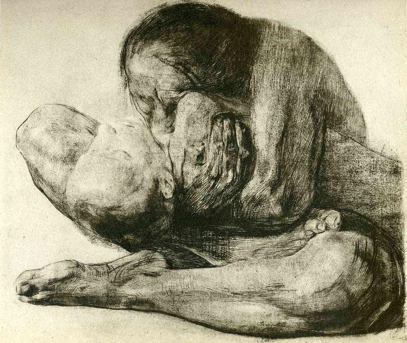 Wikioo.org - The Encyclopedia of Fine Arts - Painting, Artwork by Kathe Kollwitz - Woman with Dead Child