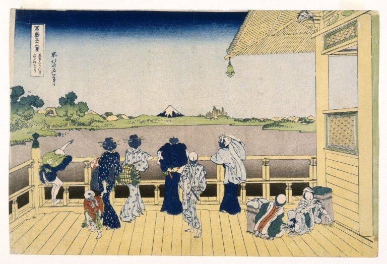 Wikioo.org - The Encyclopedia of Fine Arts - Painting, Artwork by Katsushika Hokusai - Fuji from the Platform of Sasayedo