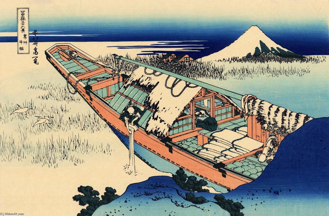 Wikioo.org – La Enciclopedia de las Bellas Artes - Pintura, Obras de arte de Katsushika Hokusai - Ushibori en la provincia de Hitachi