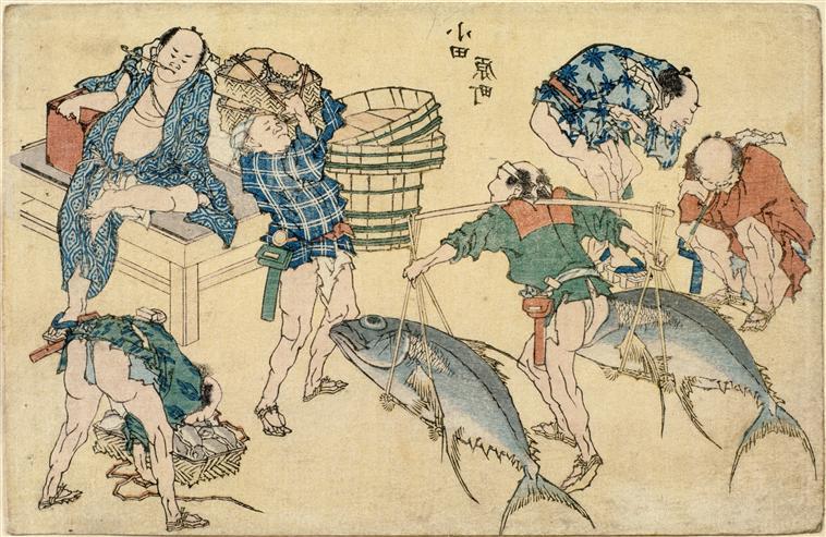 Wikioo.org - สารานุกรมวิจิตรศิลป์ - จิตรกรรม Katsushika Hokusai - Street scenes newly pubished