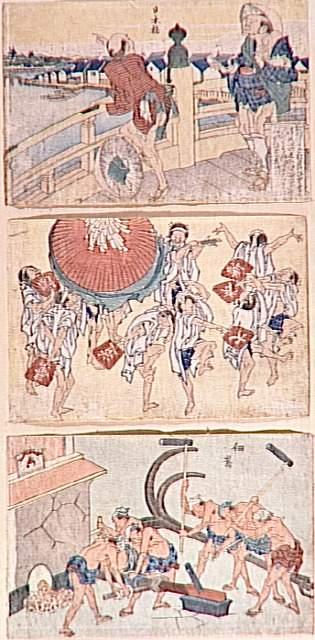 Wikioo.org - The Encyclopedia of Fine Arts - Painting, Artwork by Katsushika Hokusai - Street scenes newly pubished (9)