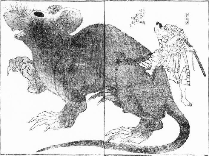 WikiOO.org - Енциклопедія образотворчого мистецтва - Живопис, Картини
 Katsushika Hokusai - A monster rat from the Raigo Ajari Kaisoden