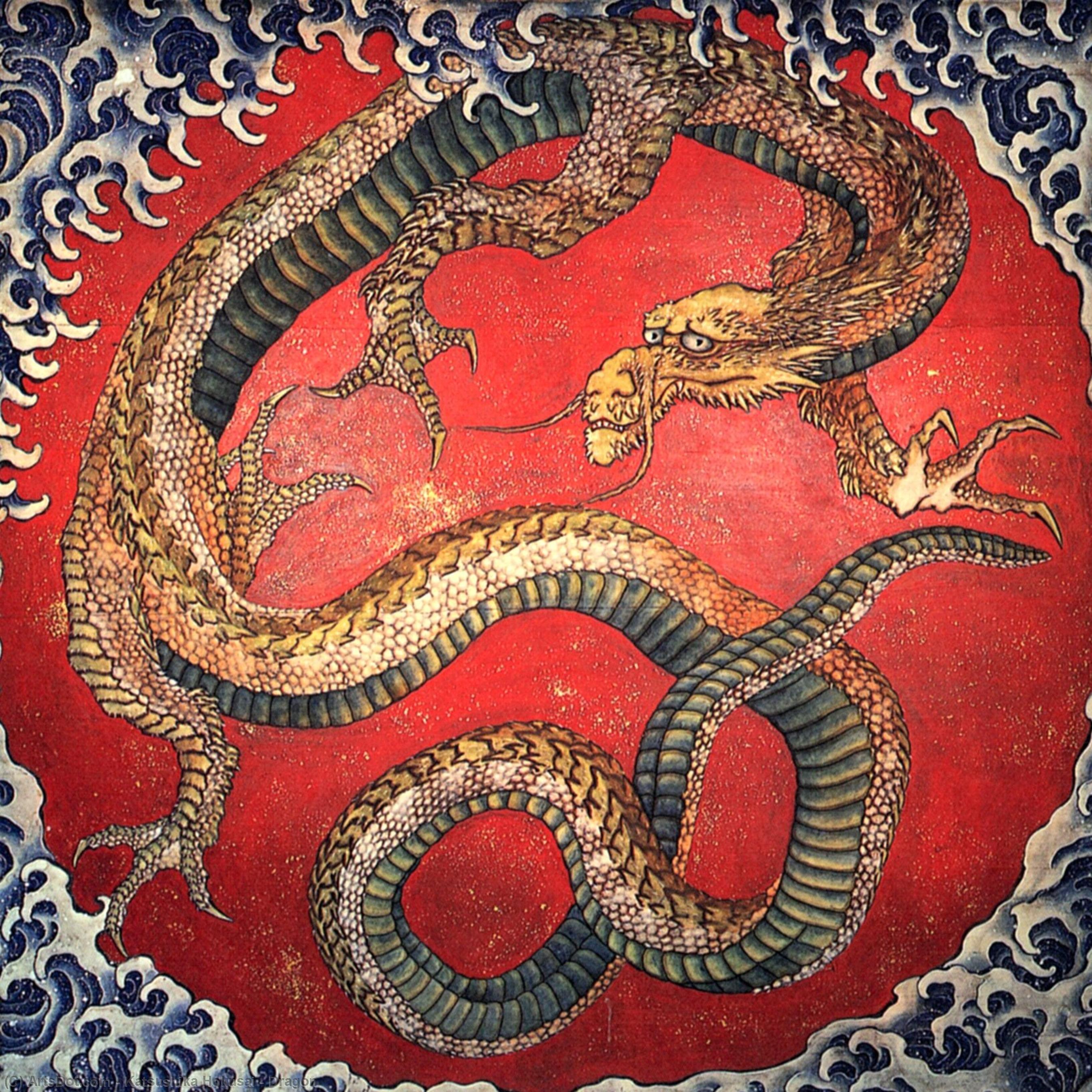 WikiOO.org - Encyclopedia of Fine Arts - Maleri, Artwork Katsushika Hokusai - Dragon