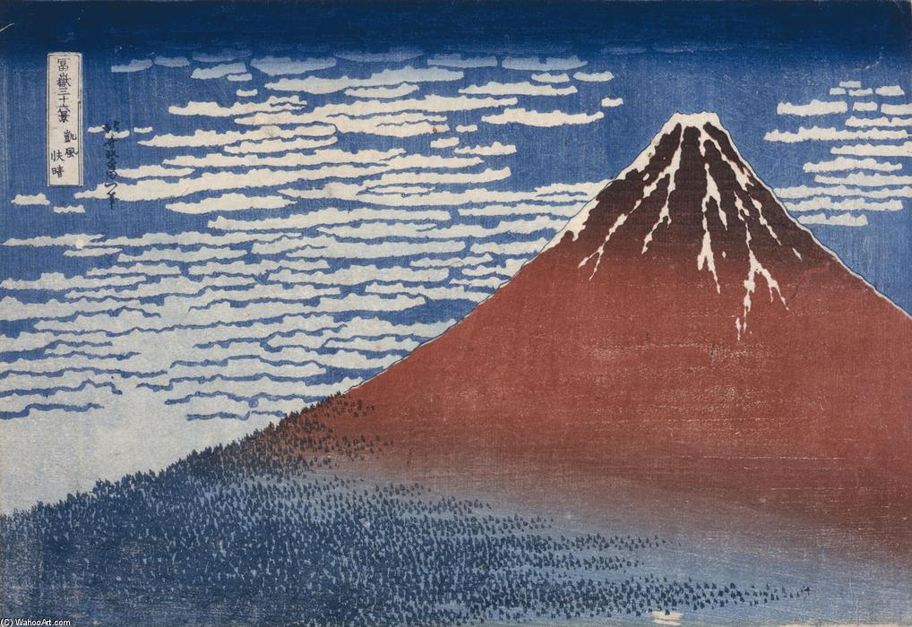 WikiOO.org – 美術百科全書 - 繪畫，作品 Katsushika Hokusai - fine` 风, 明确  上午