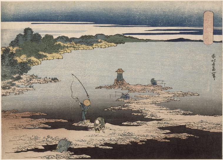 WikiOO.org – 美術百科全書 - 繪畫，作品 Katsushika Hokusai - 钓鱼的浦贺湾