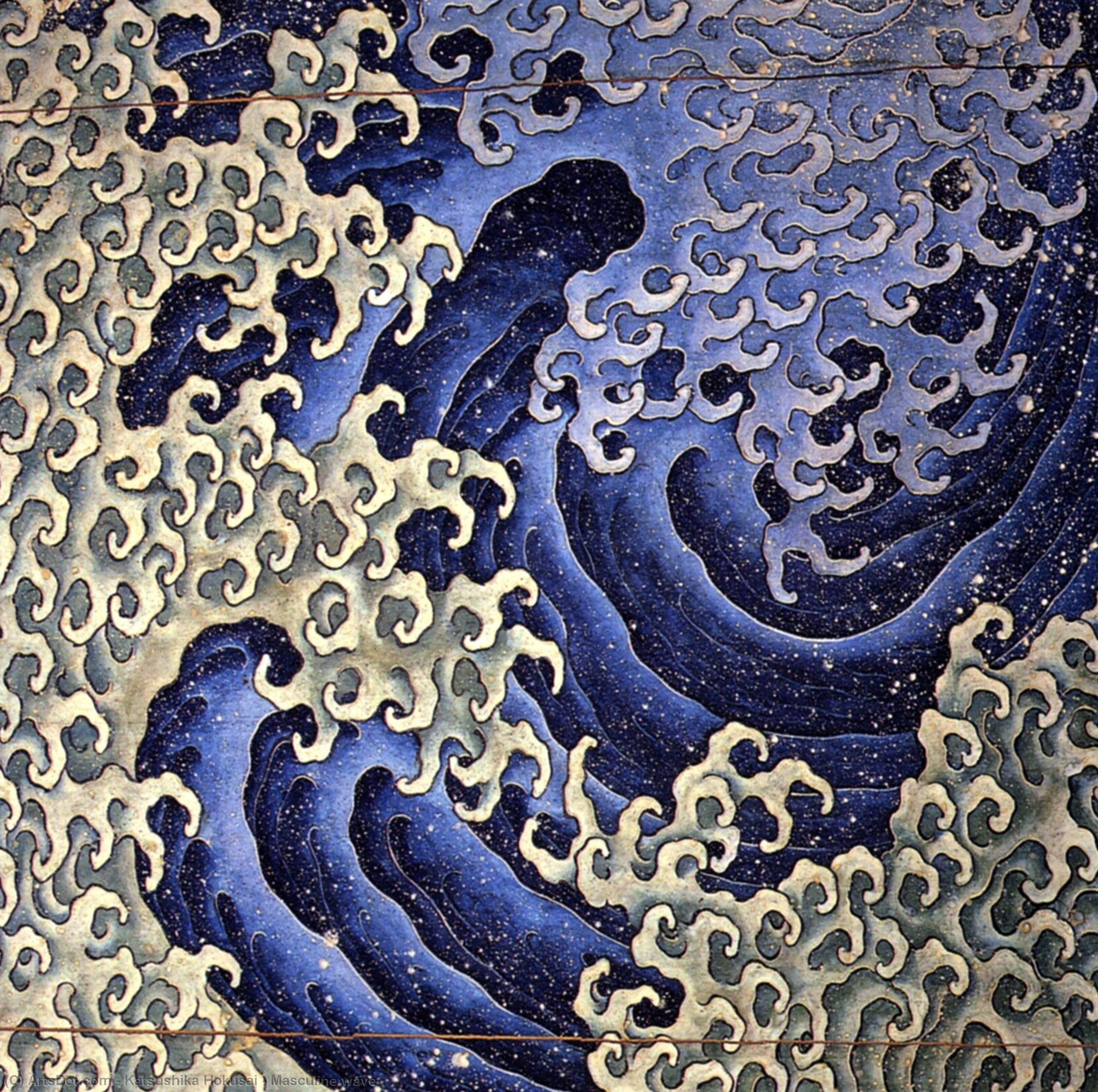WikiOO.org – 美術百科全書 - 繪畫，作品 Katsushika Hokusai - 阳刚波