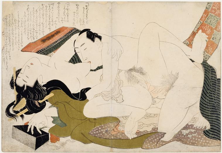 WikiOO.org - Енциклопедия за изящни изкуства - Живопис, Произведения на изкуството Katsushika Hokusai - Models Hugs