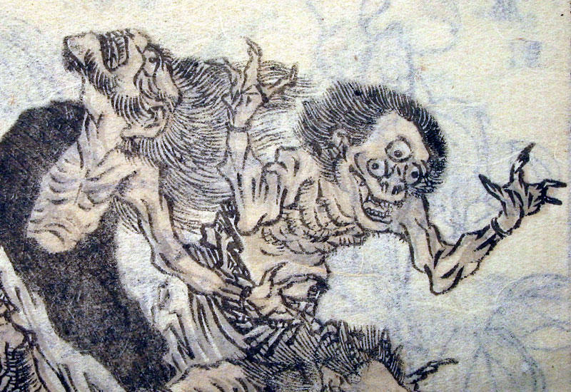 WikiOO.org - Encyclopedia of Fine Arts - Malba, Artwork Katsushika Hokusai - Multi-eyed Oni