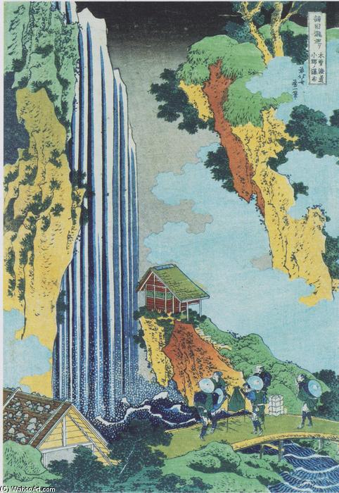 Wikioo.org - สารานุกรมวิจิตรศิลป์ - จิตรกรรม Katsushika Hokusai - Ono waterfall at Kisokaido